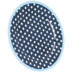 9in Imitation Porcelain Dinner Plate Decorative Reusable Snack Plate Lightweight Tableware for Cakes FruitDark Blue Dot