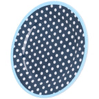 9in Imitation Porcelain Dinner Plate Decorative Reusable Snack Plate Lightweight Tableware for Cakes FruitDark Blue Dot