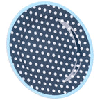9in Imitation Porcelain Dinner Plate Decorative Reusable Snack Plate Lightweight Tableware for Cakes FruitDark Blue Dot