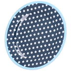 9in Imitation Porcelain Dinner Plate Decorative Reusable Snack Plate Lightweight Tableware for Cakes FruitDark Blue Dot