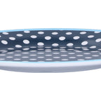 9in Imitation Porcelain Dinner Plate Decorative Reusable Snack Plate Lightweight Tableware for Cakes FruitDark Blue Dot