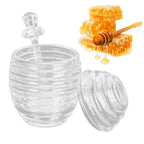 Transparent Honey Dispenser with Lid Spoon Large Capacity Honey Container for Storing Honey