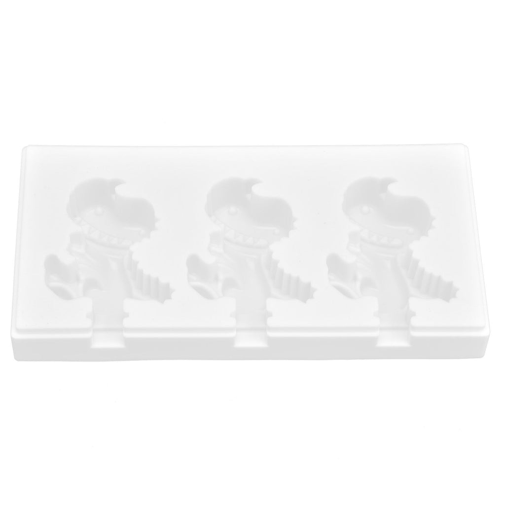 Multi Grid Silicone Ice Bar Mold Heat Resistant Ice Cream Making Mold Kitchen DIY Tool(3Grid Dinosaur Shape )