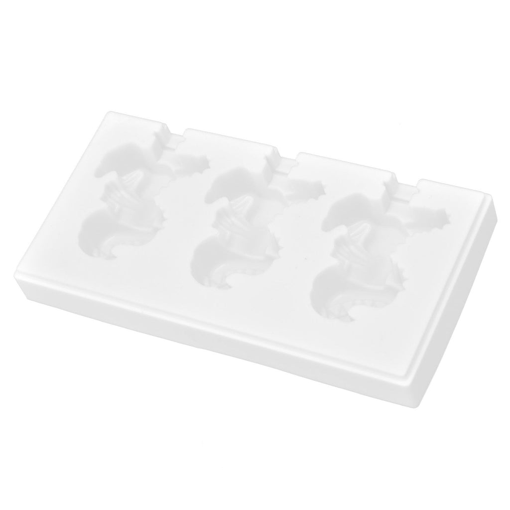 Multi Grid Silicone Ice Bar Mold Heat Resistant Ice Cream Making Mold Kitchen DIY Tool(3Grid Dinosaur Shape )