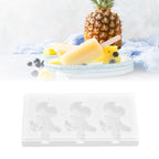 Multi Grid Silicone Ice Bar Mold Heat Resistant Ice Cream Making Mold Kitchen DIY Tool(3Grid Dinosaur Shape )