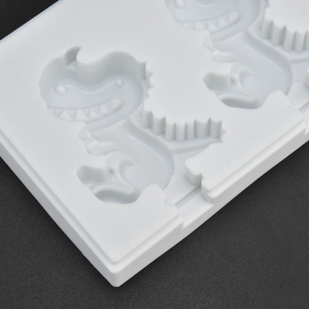 Multi Grid Silicone Ice Bar Mold Heat Resistant Ice Cream Making Mold Kitchen DIY Tool(3Grid Dinosaur Shape )