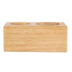 2‑Hole Wooden Tamper Base Natural Wood Color External Durable Tamping Station Handle Stand for Coffee Shop Home