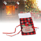 Square Grid Design Wine Bottle Cover Wine Bottle Sweater Bag for Home Christmas Party Home BarRed Black Grid