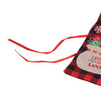 Square Grid Design Wine Bottle Cover Wine Bottle Sweater Bag for Home Christmas Party Home BarRed Black Grid