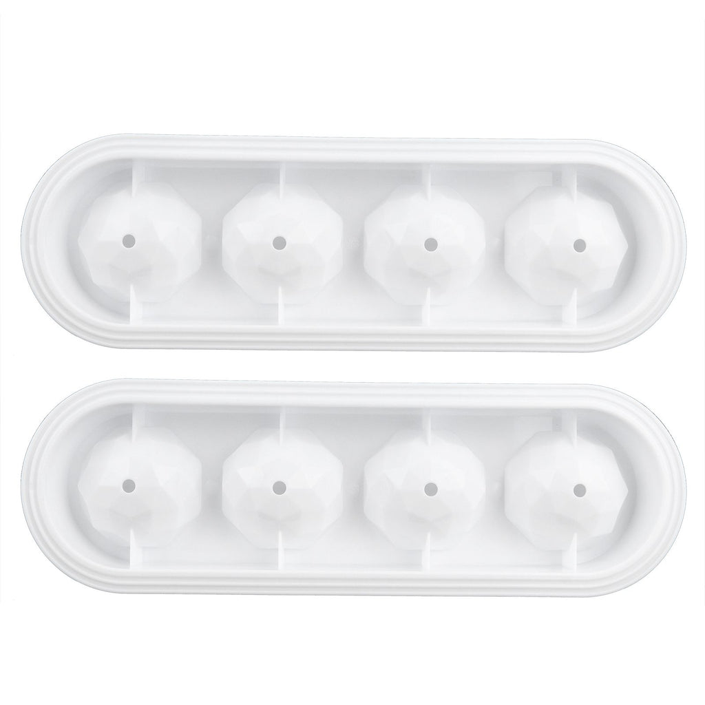 2Pcs 4 Grids Food Grade Ice Cubes Mold Whiskey Ice Ball Making Mold Tray for Home Bar