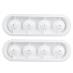 2Pcs 4 Grids Food Grade Ice Cubes Mold Whiskey Ice Ball Making Mold Tray for Home Bar