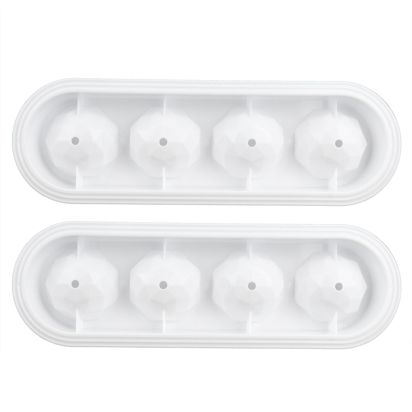 2Pcs 4 Grids Food Grade Ice Cubes Mold Whiskey Ice Ball Making Mold Tray for Home Bar