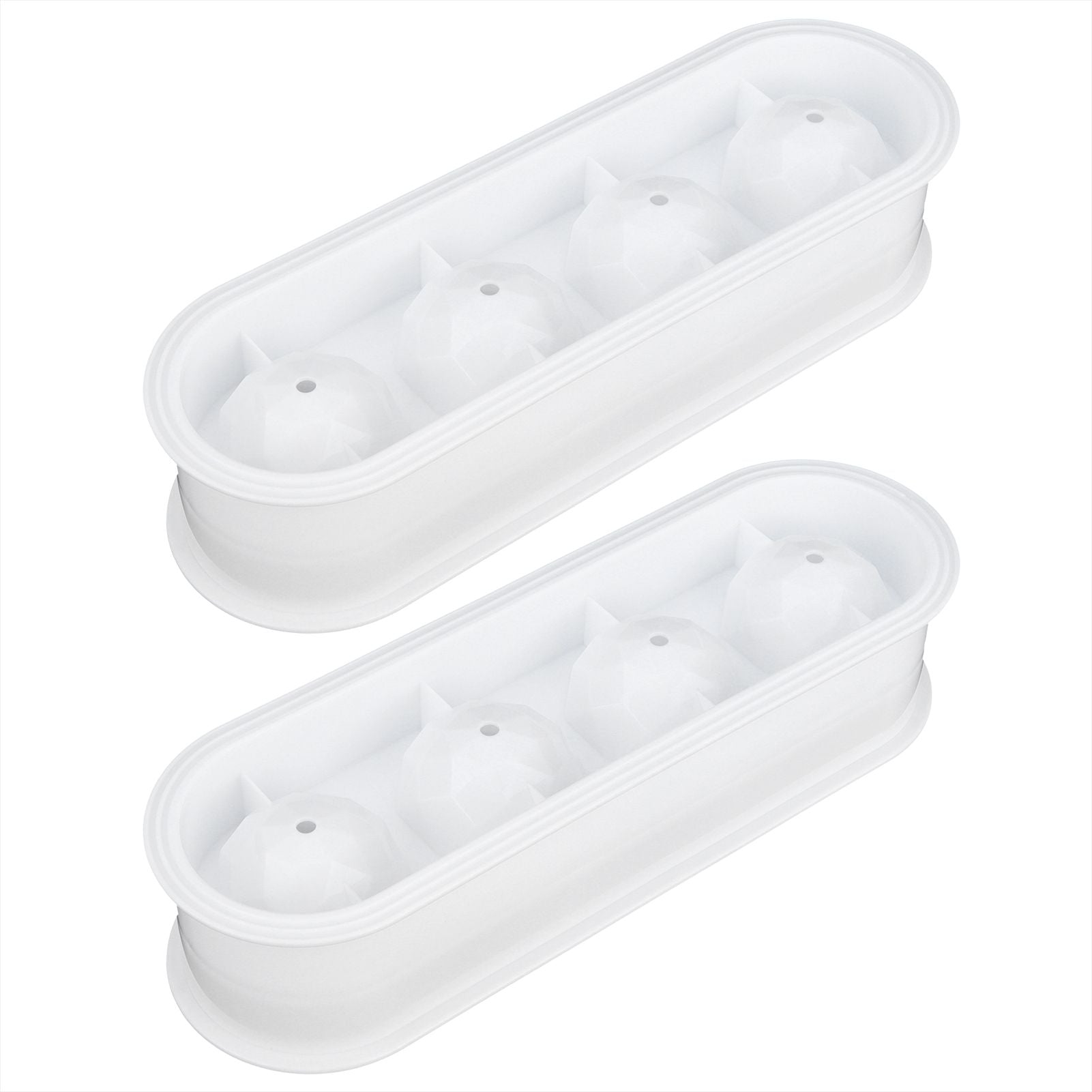 2Pcs 4 Grids Food Grade Ice Cubes Mold Whiskey Ice Ball Making Mold Tray for Home Bar
