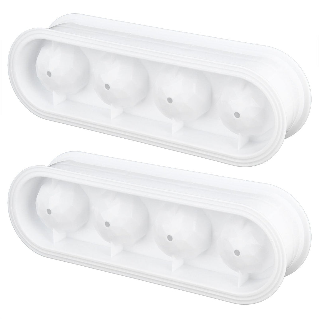 2Pcs 4 Grids Food Grade Ice Cubes Mold Whiskey Ice Ball Making Mold Tray for Home Bar