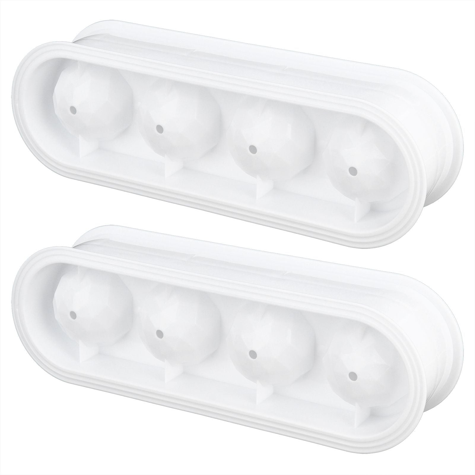 2Pcs 4 Grids Food Grade Ice Cubes Mold Whiskey Ice Ball Making Mold Tray for Home Bar