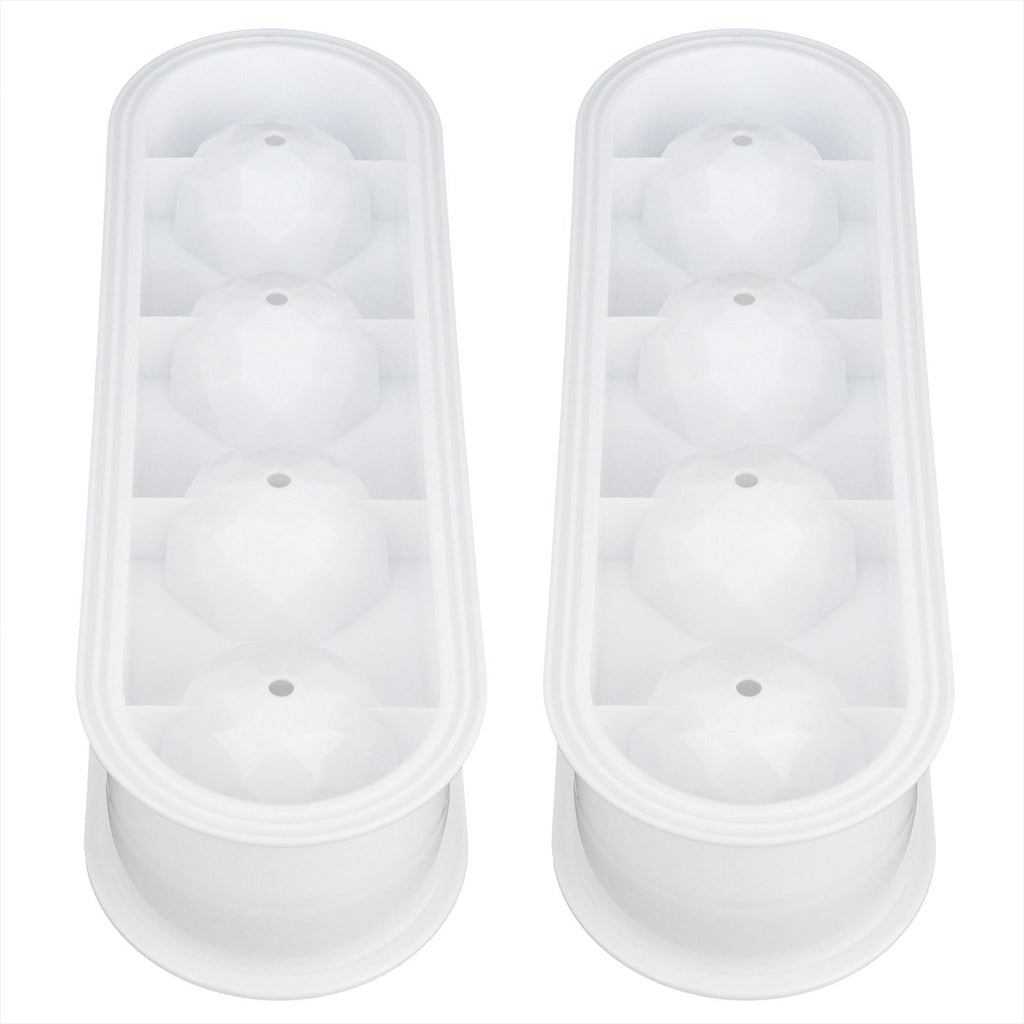 2Pcs 4 Grids Food Grade Ice Cubes Mold Whiskey Ice Ball Making Mold Tray for Home Bar