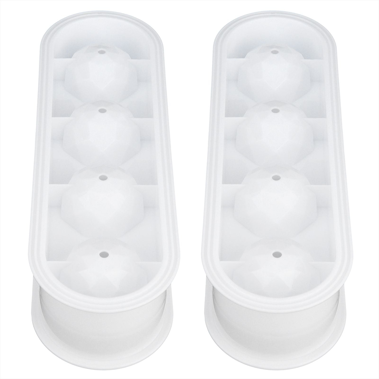 2Pcs 4 Grids Food Grade Ice Cubes Mold Whiskey Ice Ball Making Mold Tray for Home Bar