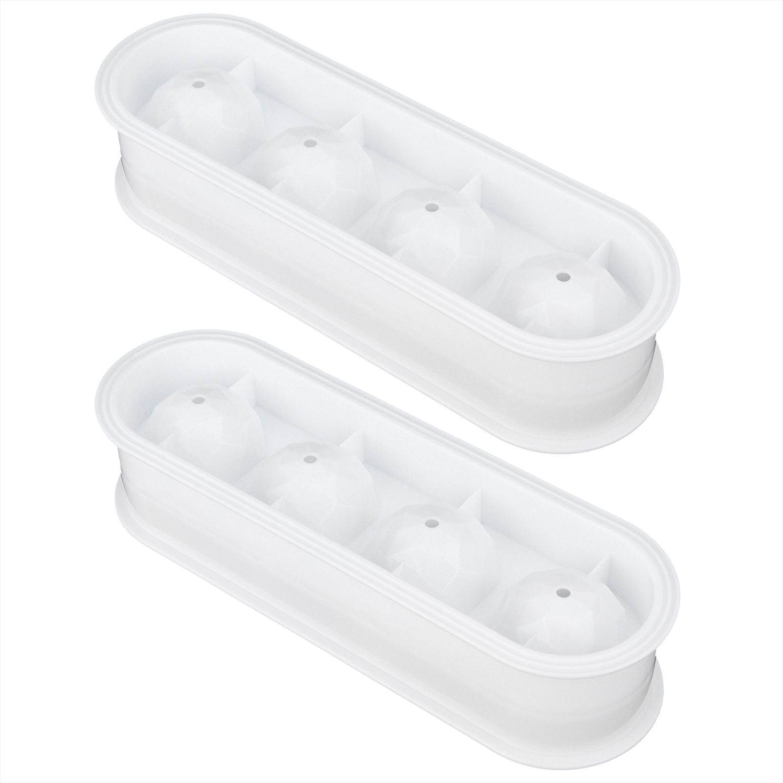 2Pcs 4 Grids Food Grade Ice Cubes Mold Whiskey Ice Ball Making Mold Tray for Home Bar