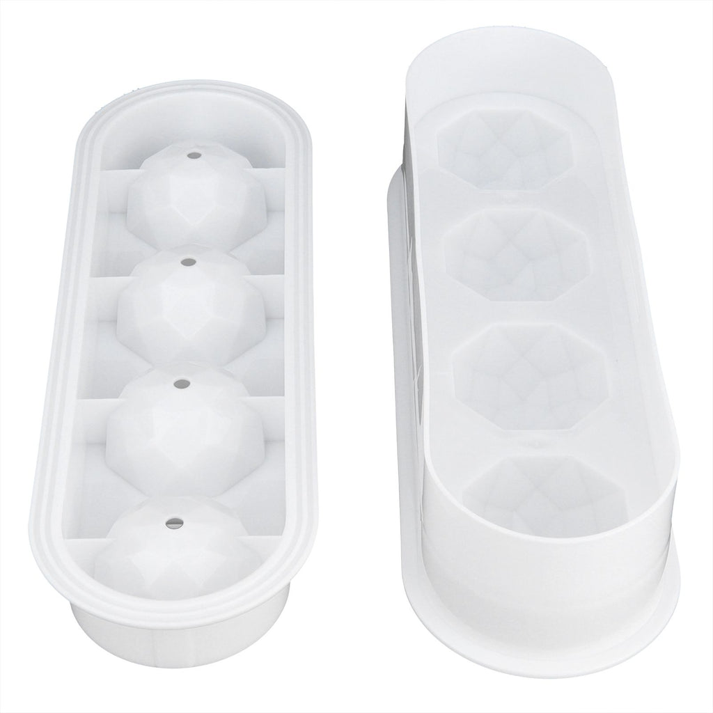2Pcs 4 Grids Food Grade Ice Cubes Mold Whiskey Ice Ball Making Mold Tray for Home Bar