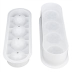 2Pcs 4 Grids Food Grade Ice Cubes Mold Whiskey Ice Ball Making Mold Tray for Home Bar