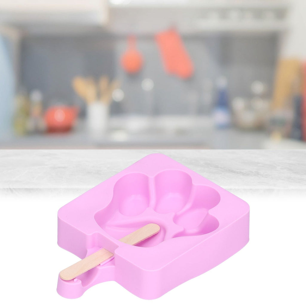3Pcs Cute Cat Claw Design Ice Cream Mold Silicone Cake Ice Bar Making Mold for Kitchen