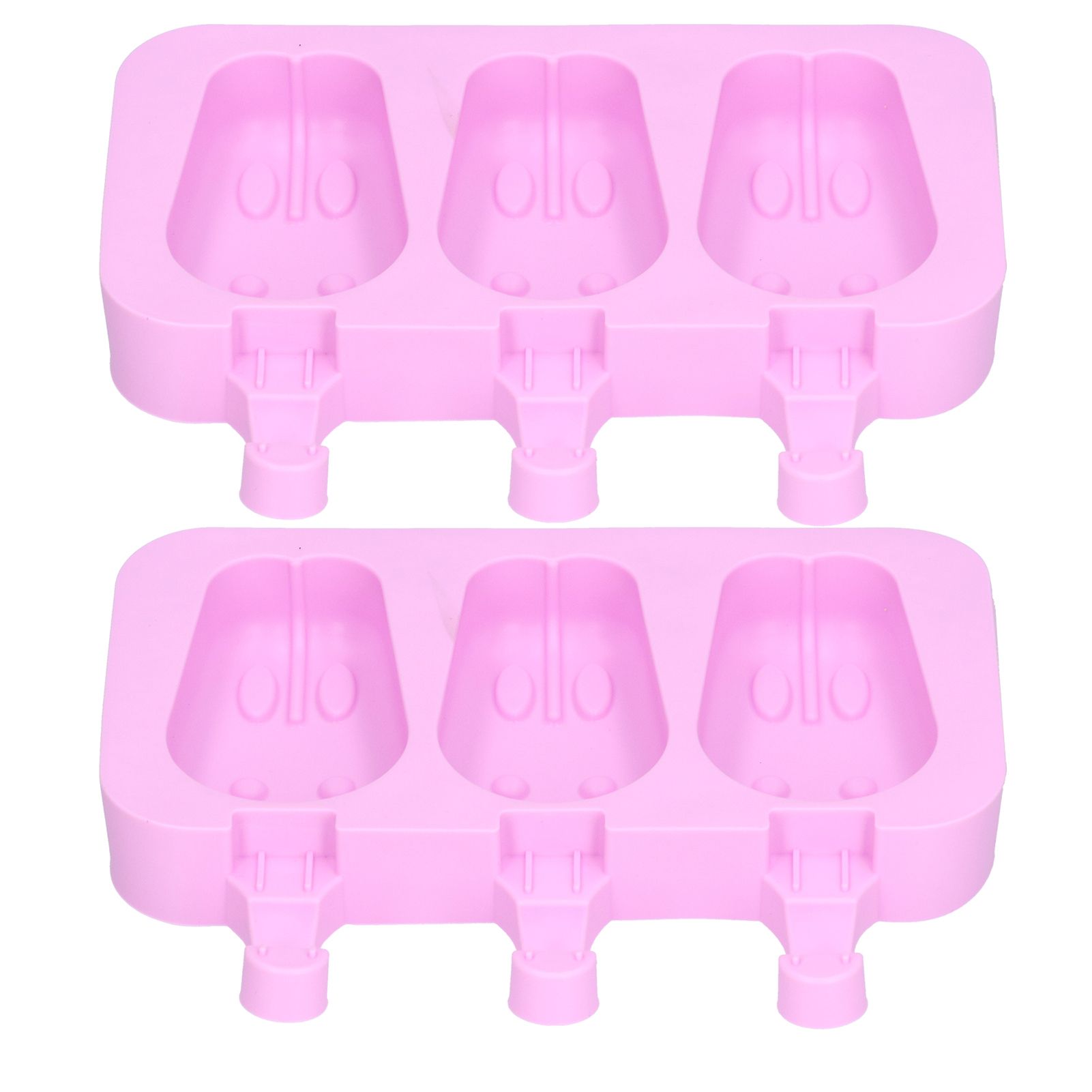 2Pcs 3 Grid Silicone Ice Cream Mold with Lid Rabbit Shaped Mold for Summer Home Kitchen