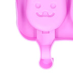 2Pcs 3 Grid Silicone Ice Cream Mold with Lid Rabbit Shaped Mold for Summer Home Kitchen