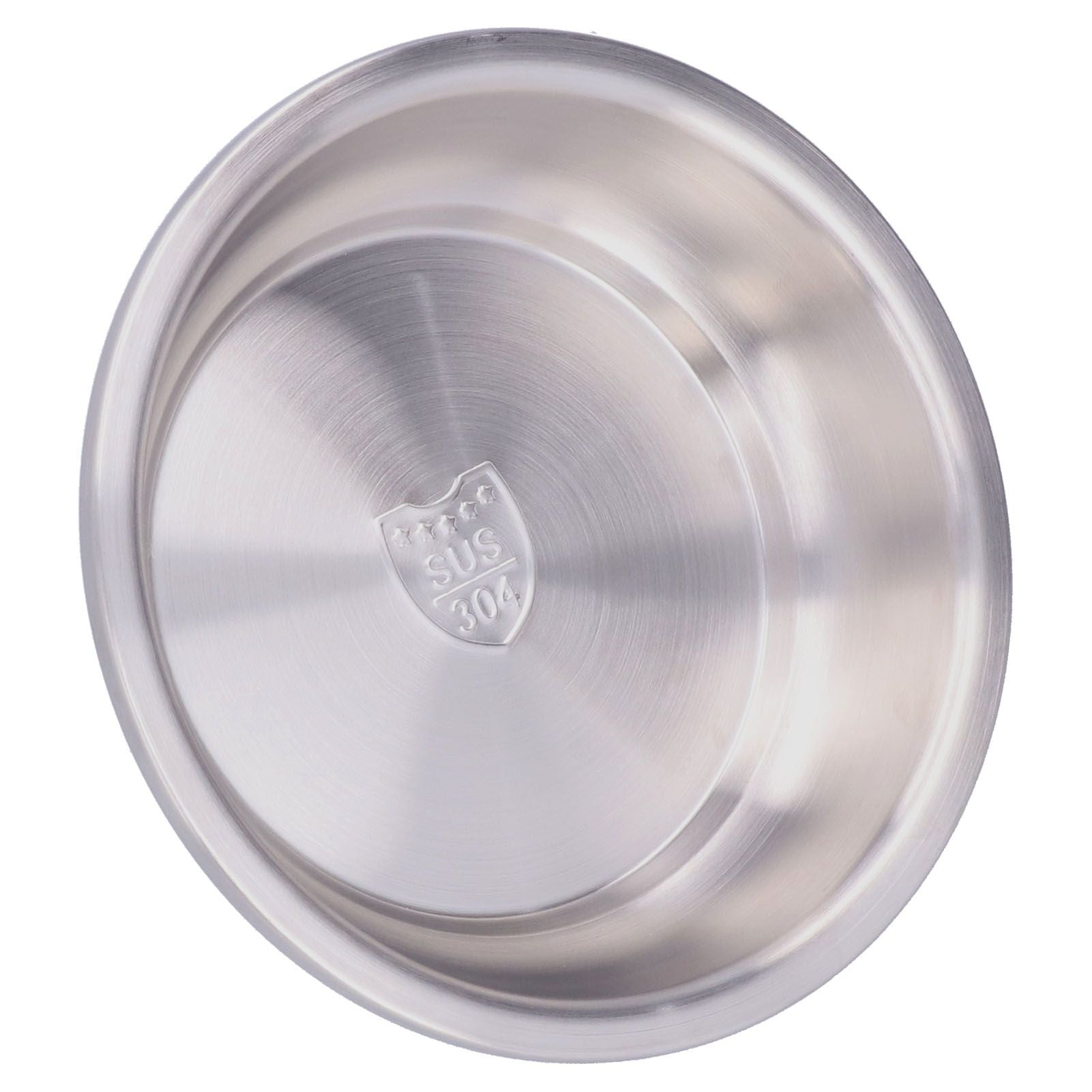 Stainless Steel Plate 304 Food Grade Material Stainless Steel Rounded Deepen Dish for Eating22cm/8.7in