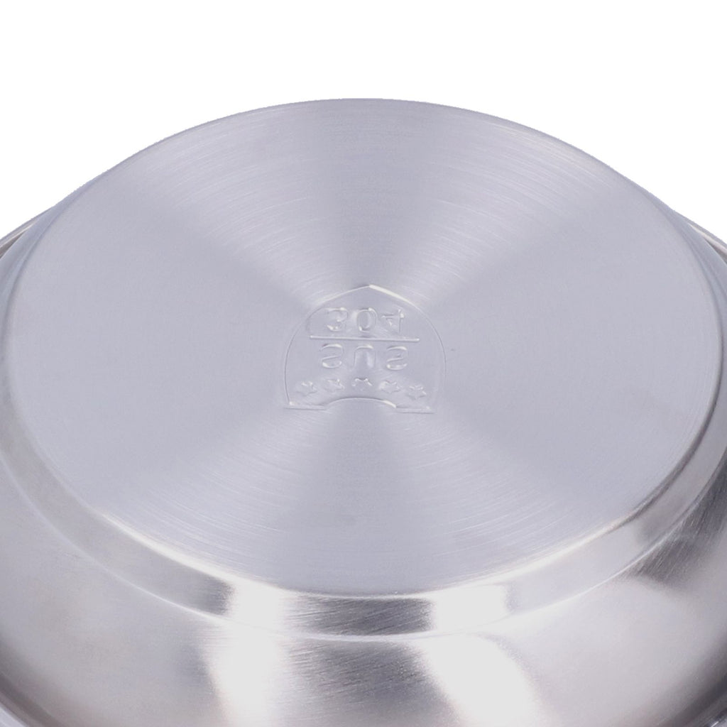 Stainless Steel Plate 304 Food Grade Material Stainless Steel Rounded Deepen Dish for Eating22cm/8.7in