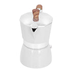 150ML Practical Aluminum Coffee Maker Octagonal Moka Coffee Pot for Home Office Kitchen ApplianceMilky White