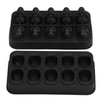 10 Grids Ice Cube Mold Silicone Black Professional Skull Ice Cube Mold for Halloween Home Bar