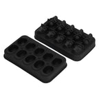 10 Grids Ice Cube Mold Silicone Black Professional Skull Ice Cube Mold for Halloween Home Bar