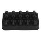 10 Grids Ice Cube Mold Silicone Black Professional Skull Ice Cube Mold for Halloween Home Bar