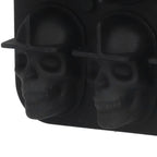 10 Grids Ice Cube Mold Silicone Black Professional Skull Ice Cube Mold for Halloween Home Bar