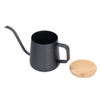 350ml Stainless Steel Coffee Pot Long Narrow Spout Manual Coffee Making Kettle with Bamboo Lid