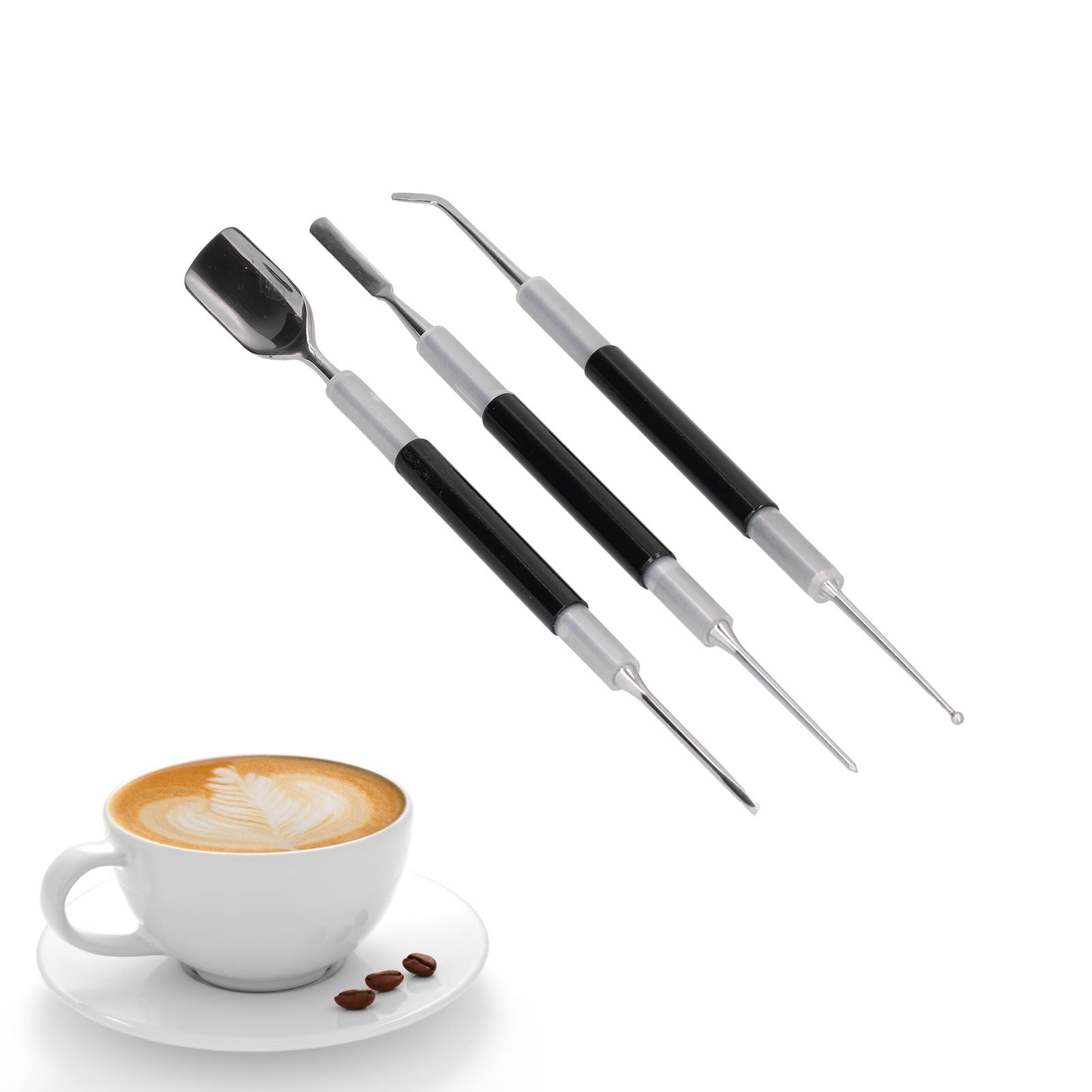 3Pcs/Set Stainless Steel Coffee Latte Needle Latte Art Pen Coffee Decorating Tool for Home