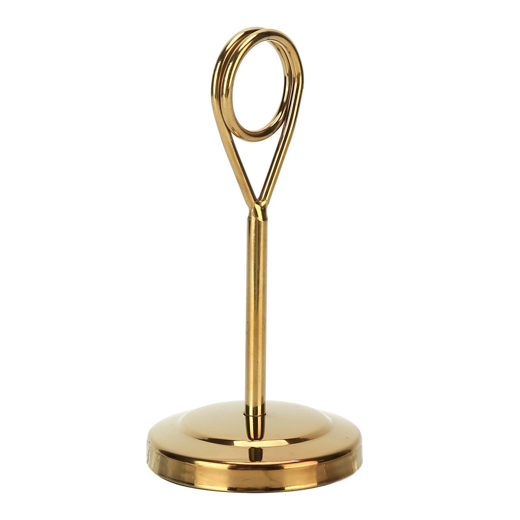 Table Number Holder Stainless Steel Durable Fade Resistant Lightweight Picture Clip for Hotel Restaurant10.5cm Gold