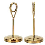 Table Number Holder Stainless Steel Durable Fade Resistant Lightweight Picture Clip for Hotel Restaurant10.5cm Gold