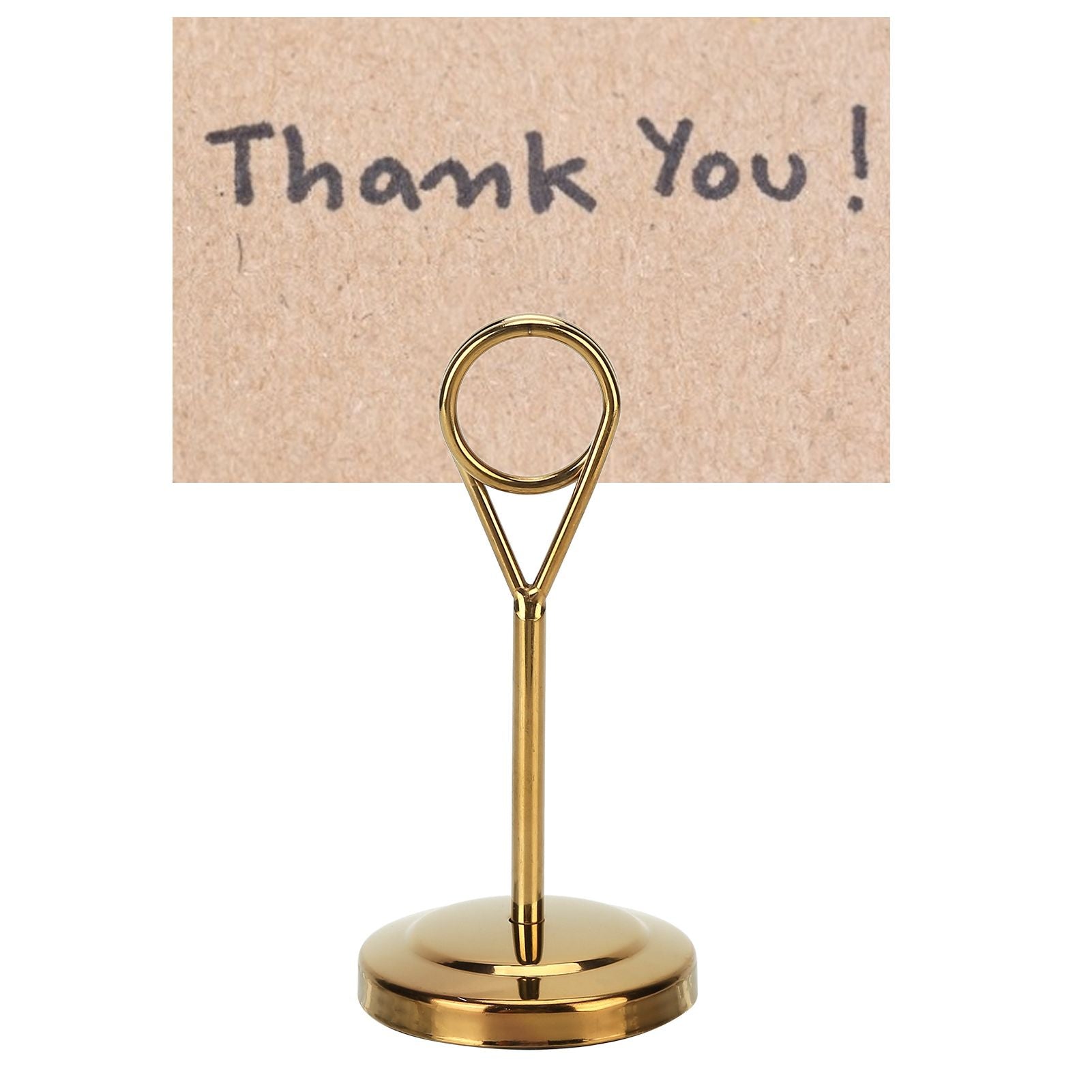 Table Number Holder Stainless Steel Durable Fade Resistant Lightweight Picture Clip for Hotel Restaurant10.5cm Gold
