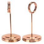 Table Number Holder Stainless Steel Durable Fade Resistant Lightweight Picture Clip for Hotel Restaurant10.5cm Rose Gold
