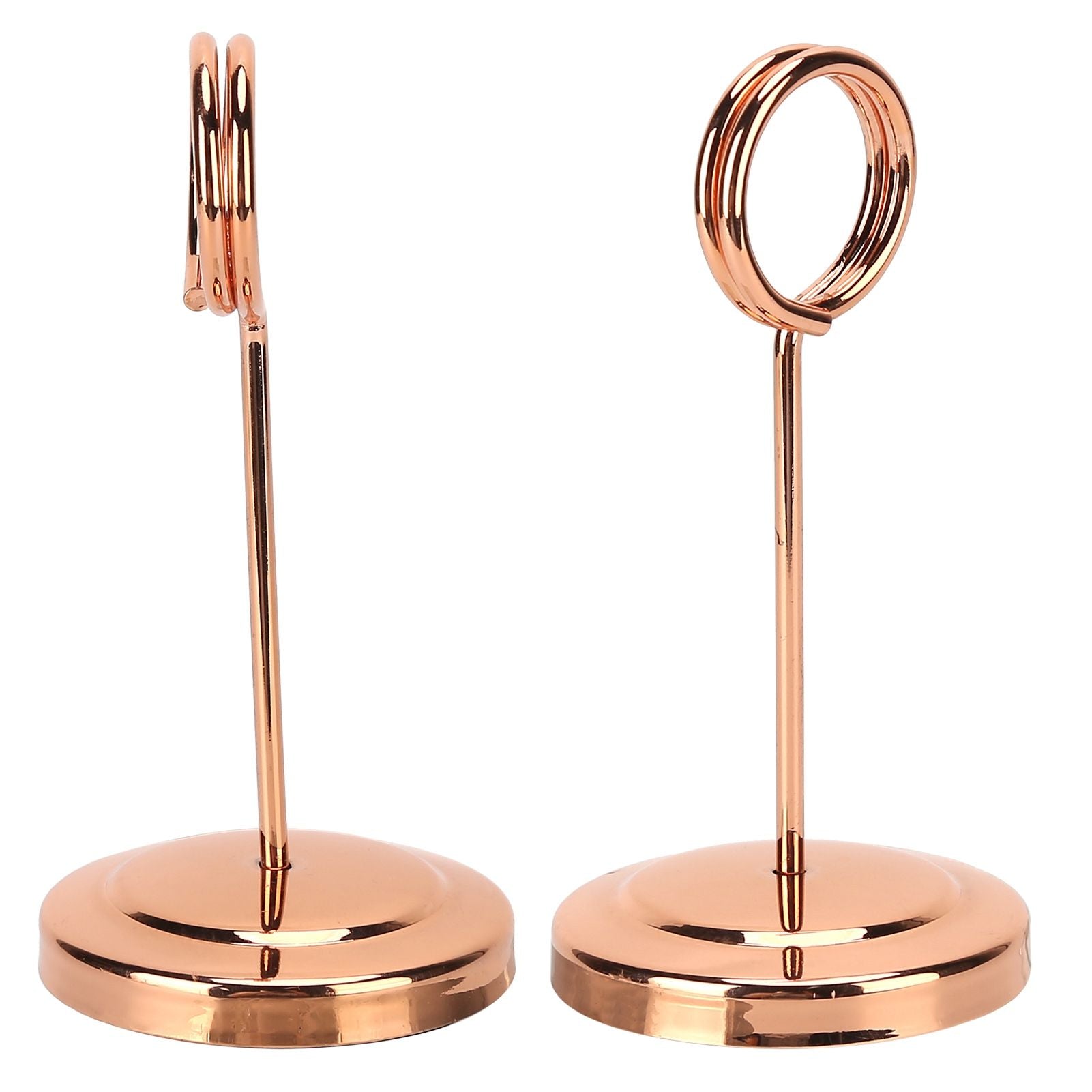 Table Number Holder Stainless Steel Durable Fade Resistant Lightweight Picture Clip for Hotel Restaurant10.5cm Rose Gold