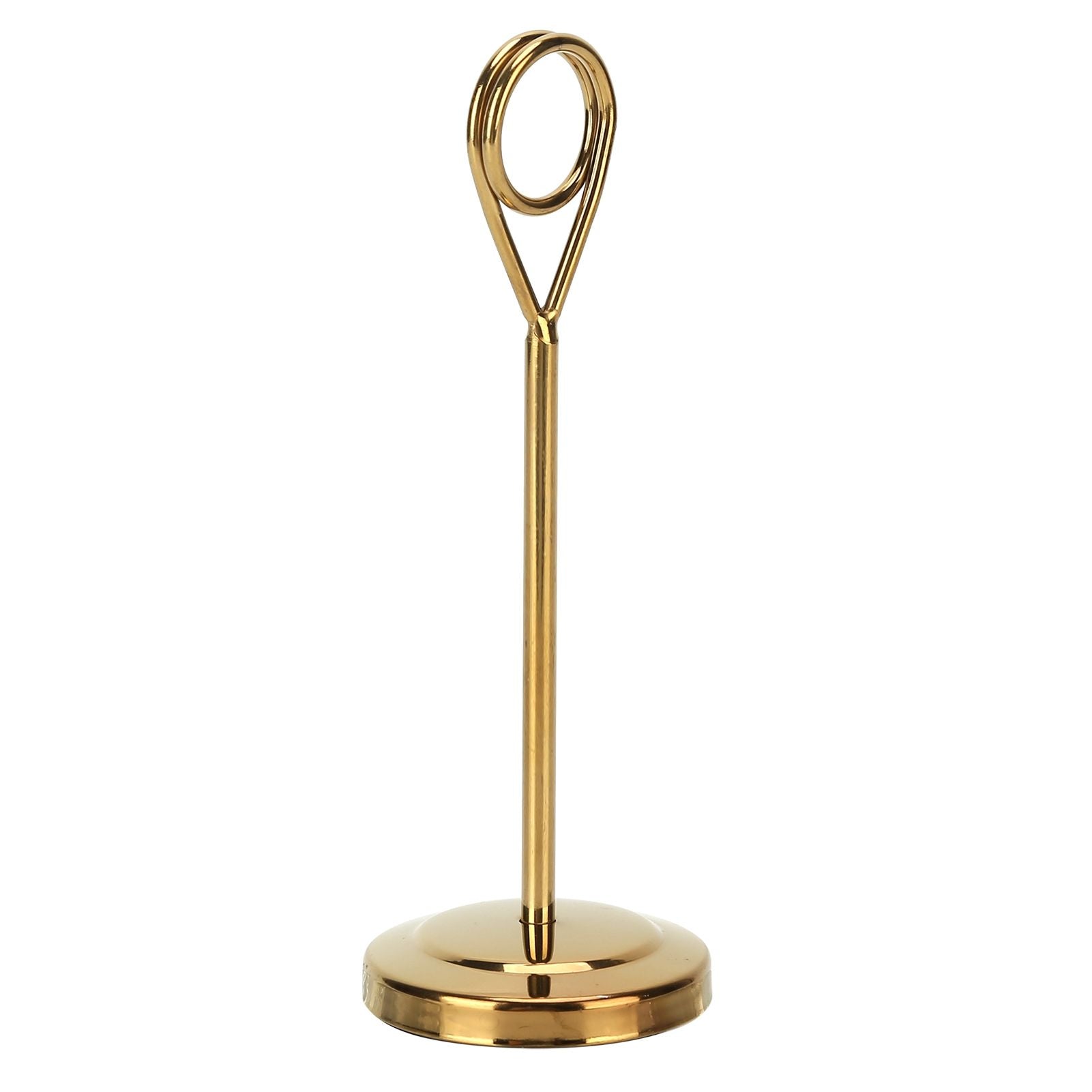 Table Number Holder Stainless Steel Durable Fade Resistant Lightweight Picture Clip for Hotel Restaurant15.5cm Gold