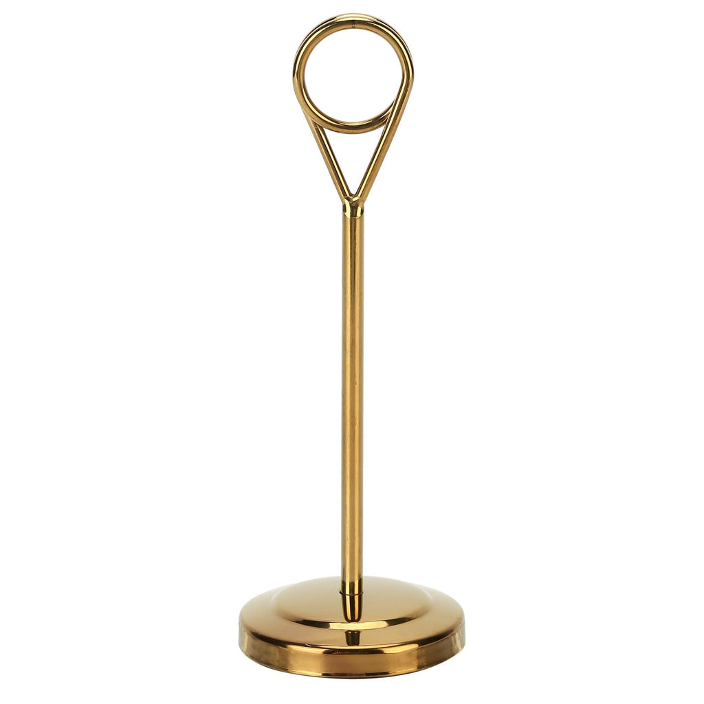 Table Number Holder Stainless Steel Durable Fade Resistant Lightweight Picture Clip for Hotel Restaurant15.5cm Gold