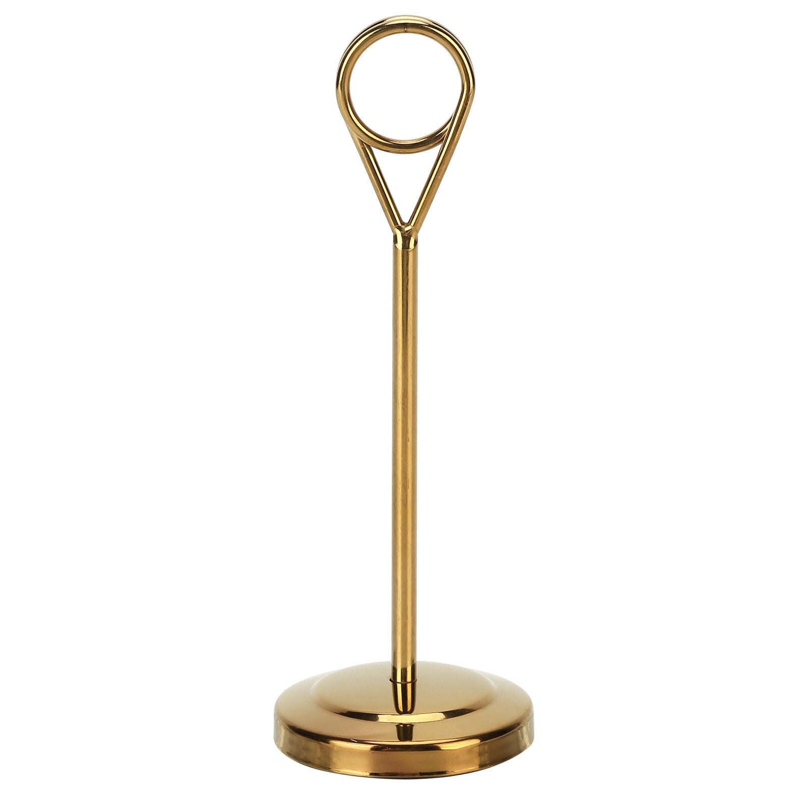Table Number Holder Stainless Steel Durable Fade Resistant Lightweight Picture Clip for Hotel Restaurant15.5cm Gold