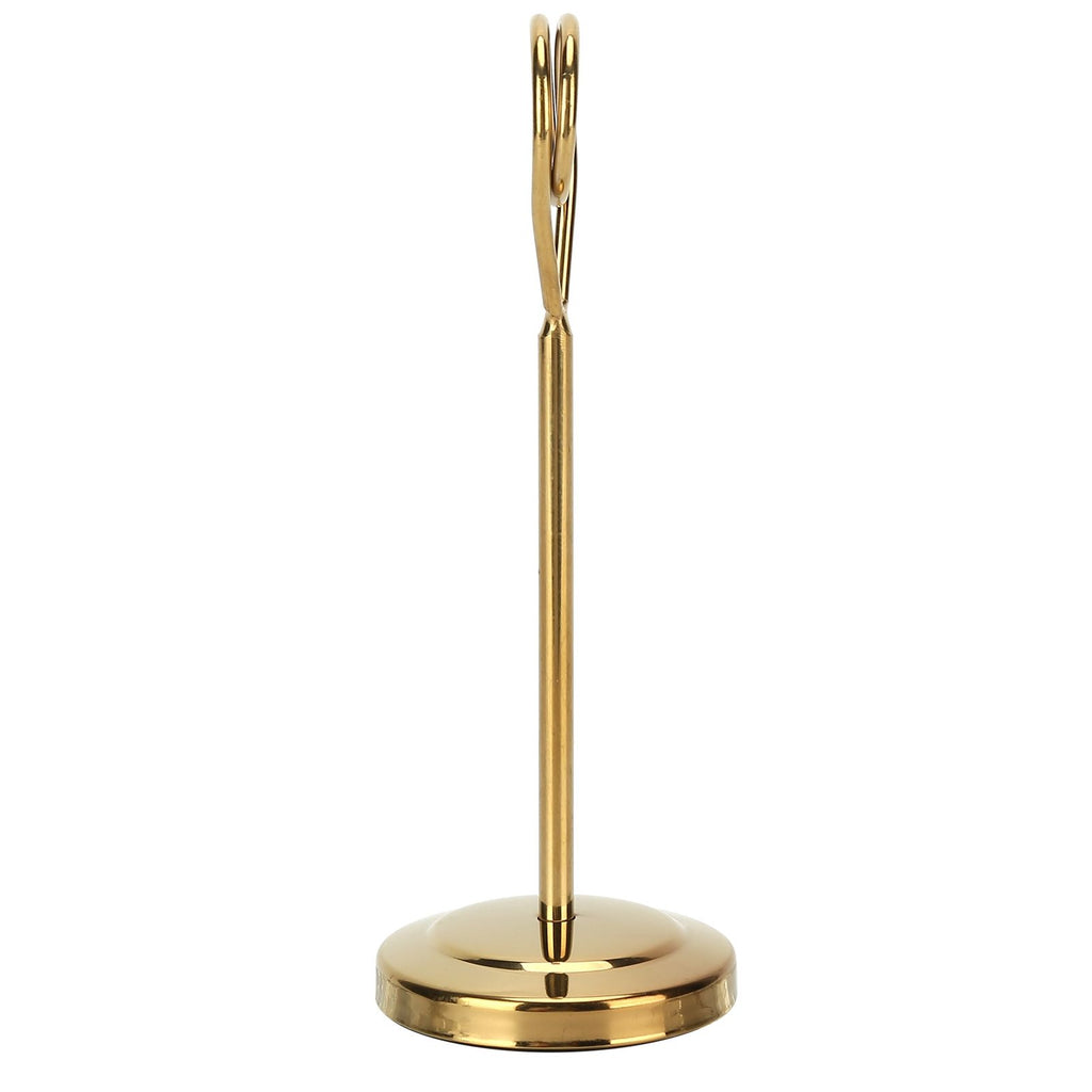 Table Number Holder Stainless Steel Durable Fade Resistant Lightweight Picture Clip for Hotel Restaurant15.5cm Gold