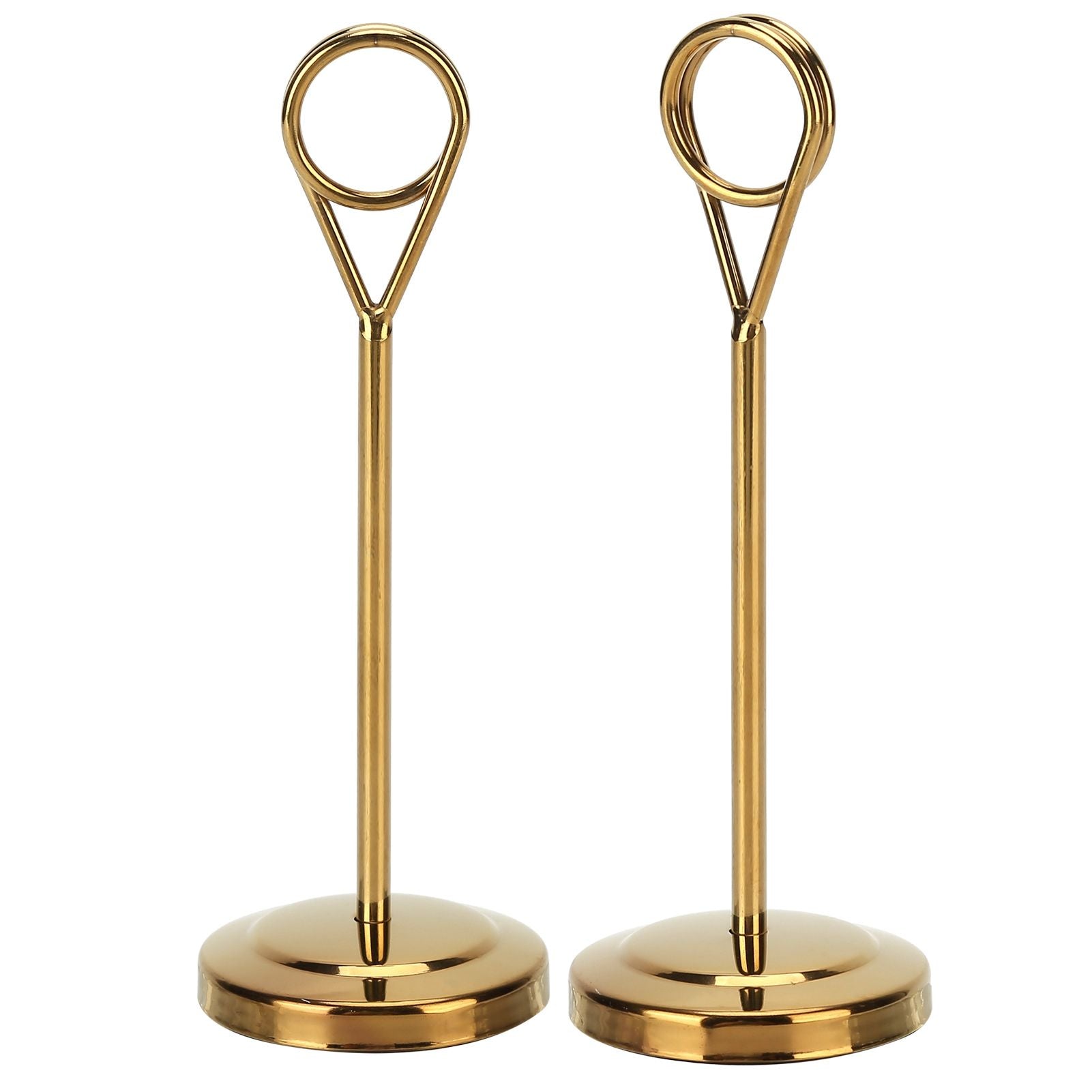 Table Number Holder Stainless Steel Durable Fade Resistant Lightweight Picture Clip for Hotel Restaurant15.5cm Gold