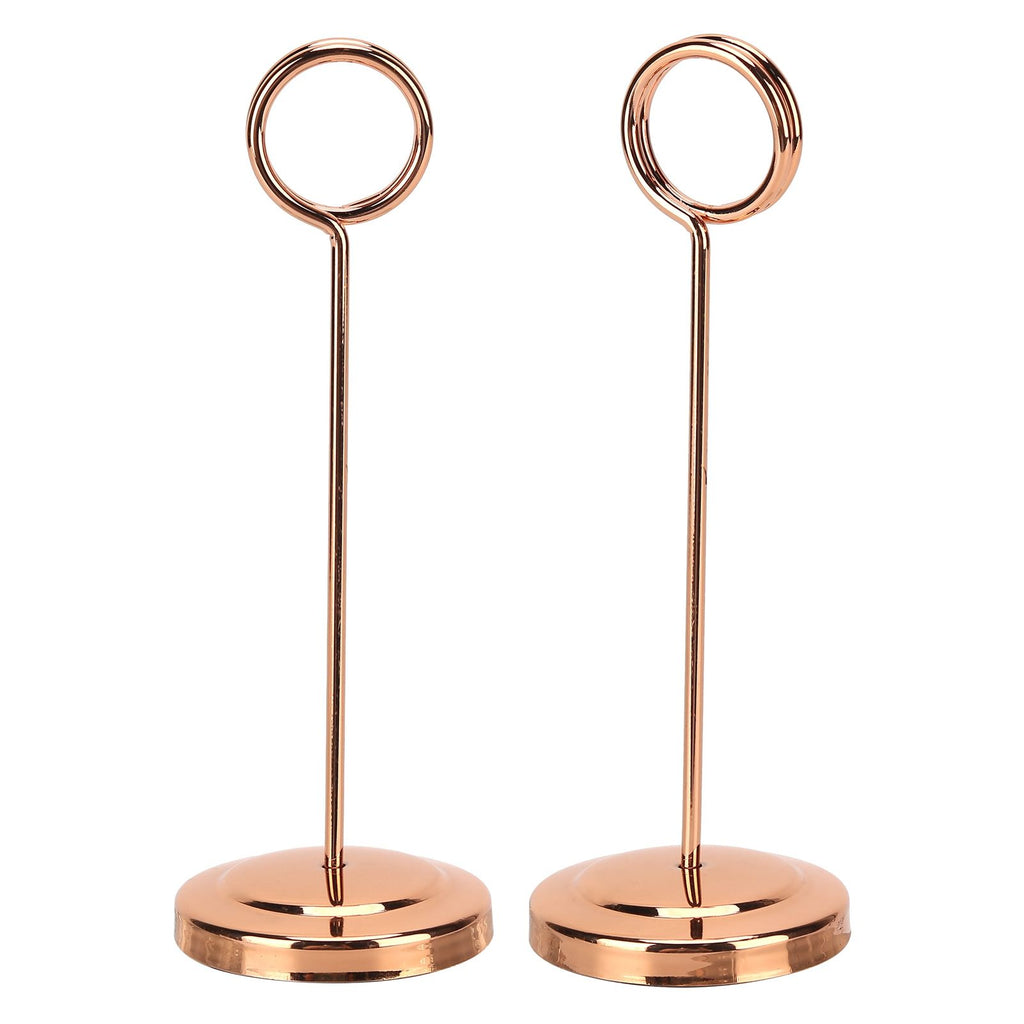Table Number Holder Stainless Steel Durable Fade Resistant Lightweight Picture Clip for Hotel Restaurant15.5cm Rose Gold