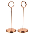 Table Number Holder Stainless Steel Durable Fade Resistant Lightweight Picture Clip for Hotel Restaurant15.5cm Rose Gold