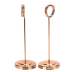 Table Number Holder Stainless Steel Durable Fade Resistant Lightweight Picture Clip for Hotel Restaurant15.5cm Rose Gold