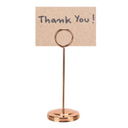Table Number Holder Stainless Steel Durable Fade Resistant Lightweight Picture Clip for Hotel Restaurant15.5cm Rose Gold